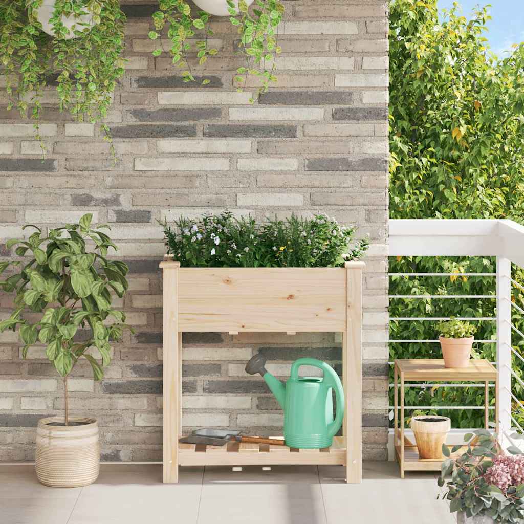 Garden Planter Beige 71 x 37 x 76.5 cm Solid Fir Wood