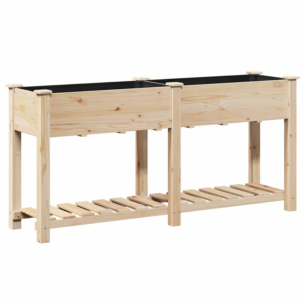 Garden Planter Beige 161 x 43 x 76.5 cm Solid fir wood
