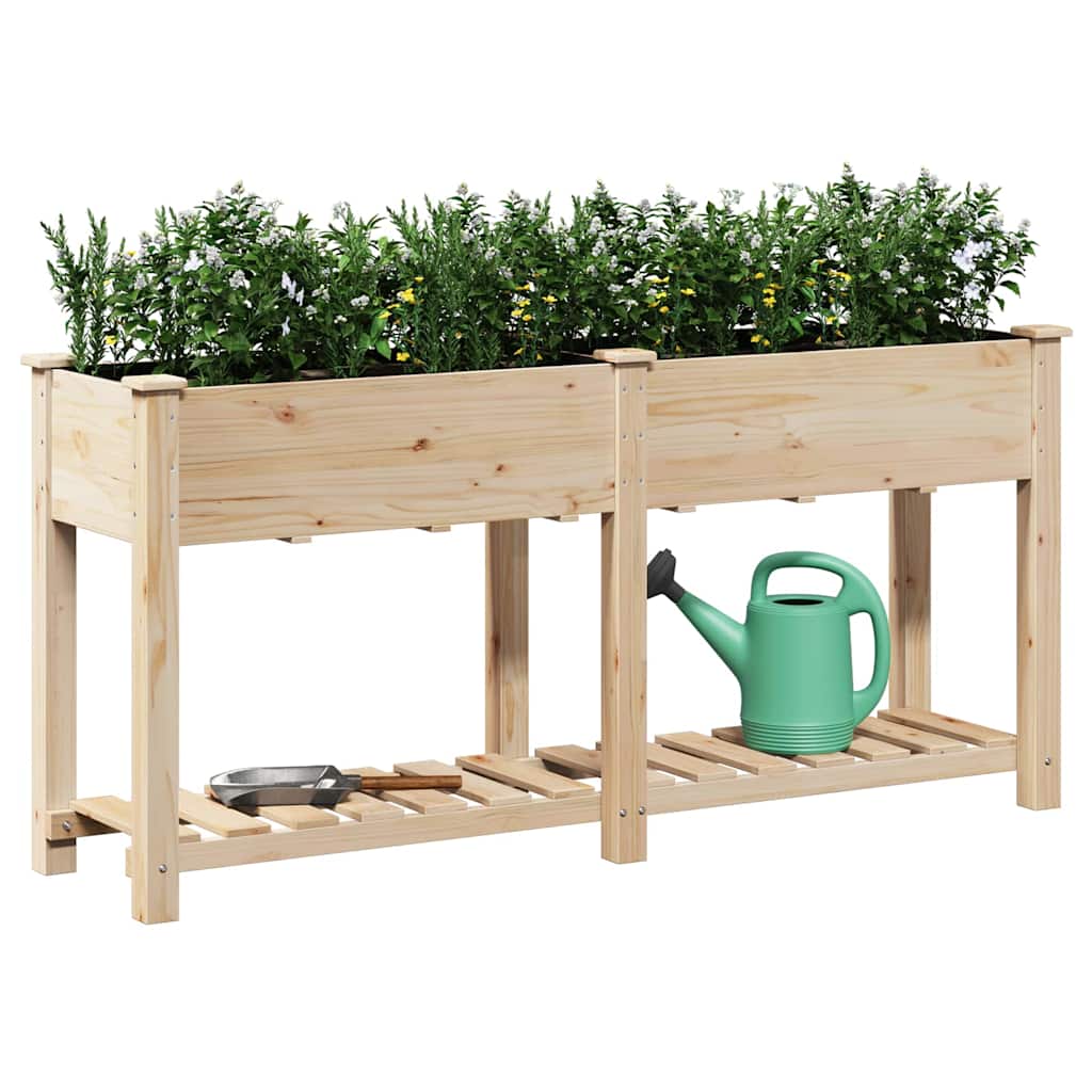 Garden Planter Beige 161 x 43 x 76.5 cm Solid fir wood