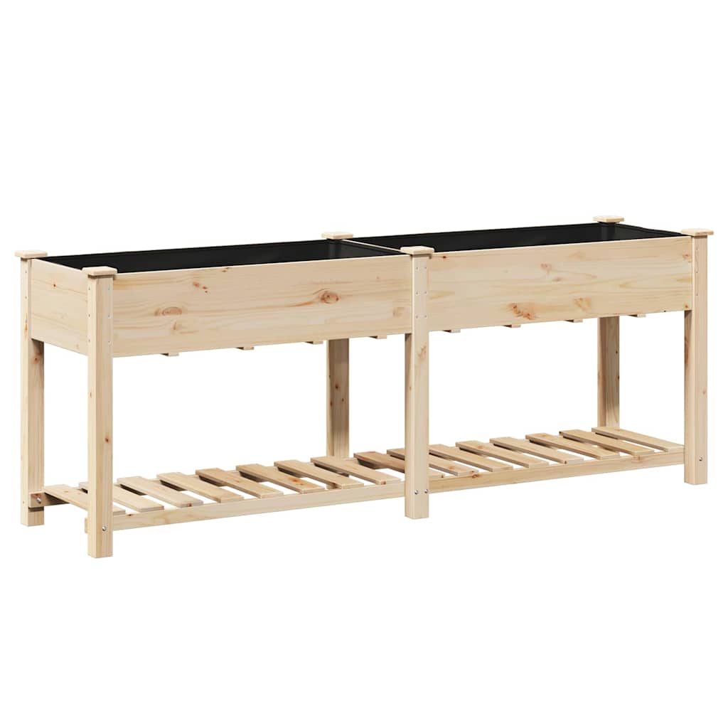 Garden Planter Beige 203 x 53 x 76.5 cm Solid Fir Wood