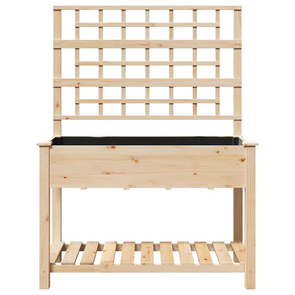 Garden Planter Beige 115 x 60.5 x 153 cm Solid Fir Wood