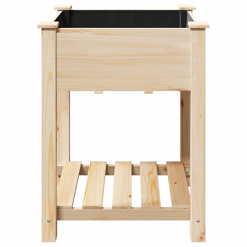 Garden Planter Beige 60.5 x 60 x 76.5 cm Solid fir wood