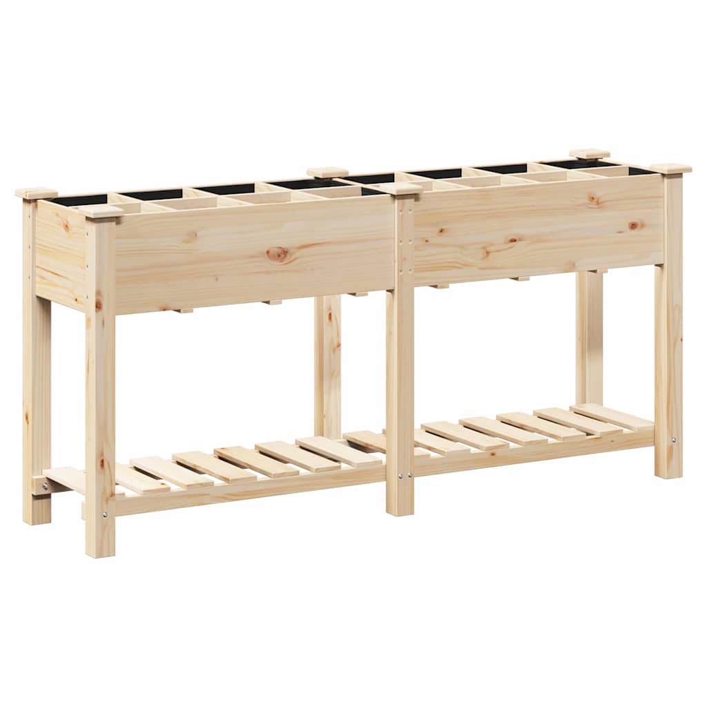 Garden Planter Beige 161.5 x 45 x 76.5 cm Solid Fir Wood