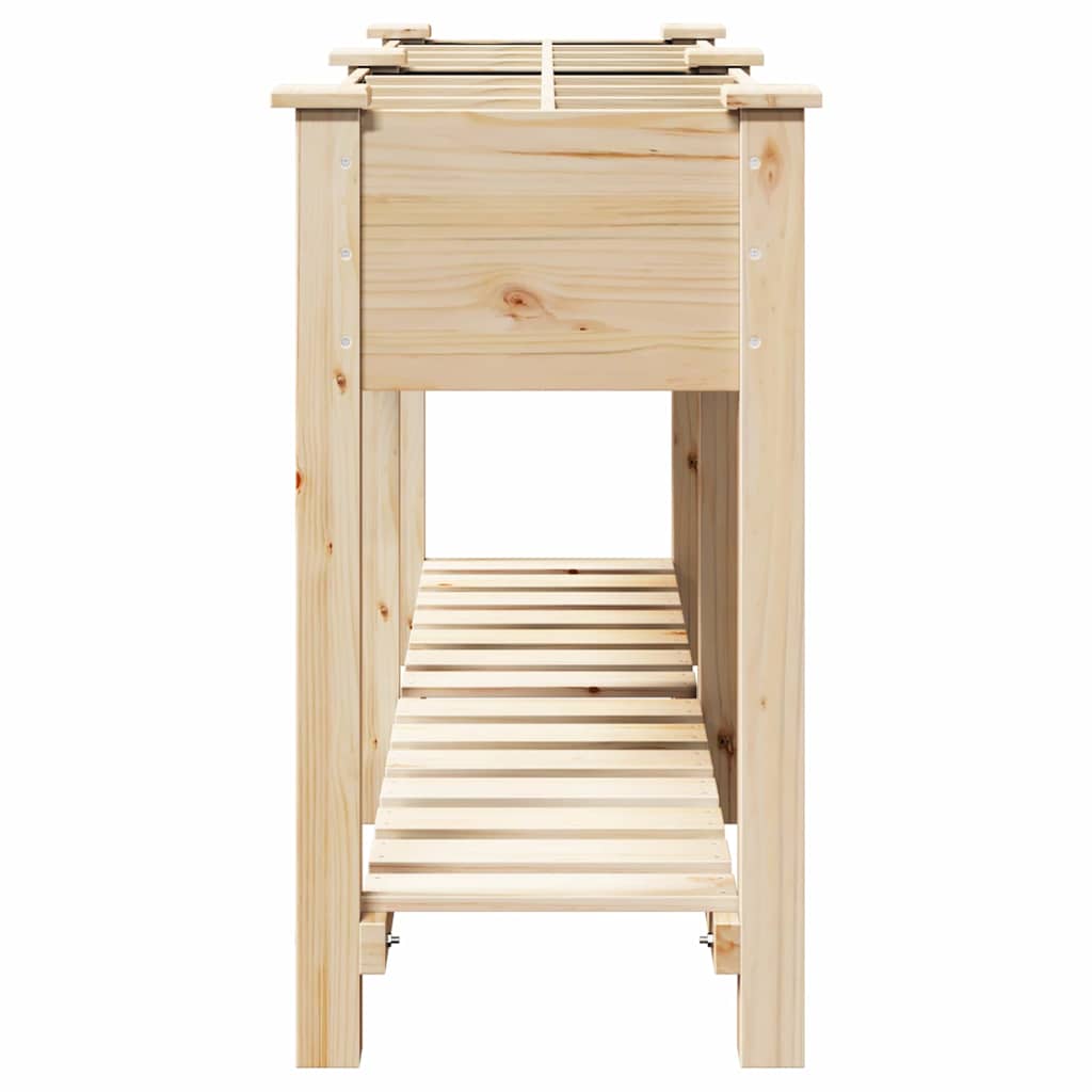 Garden Planter Beige 161.5 x 45 x 76.5 cm Solid Fir Wood