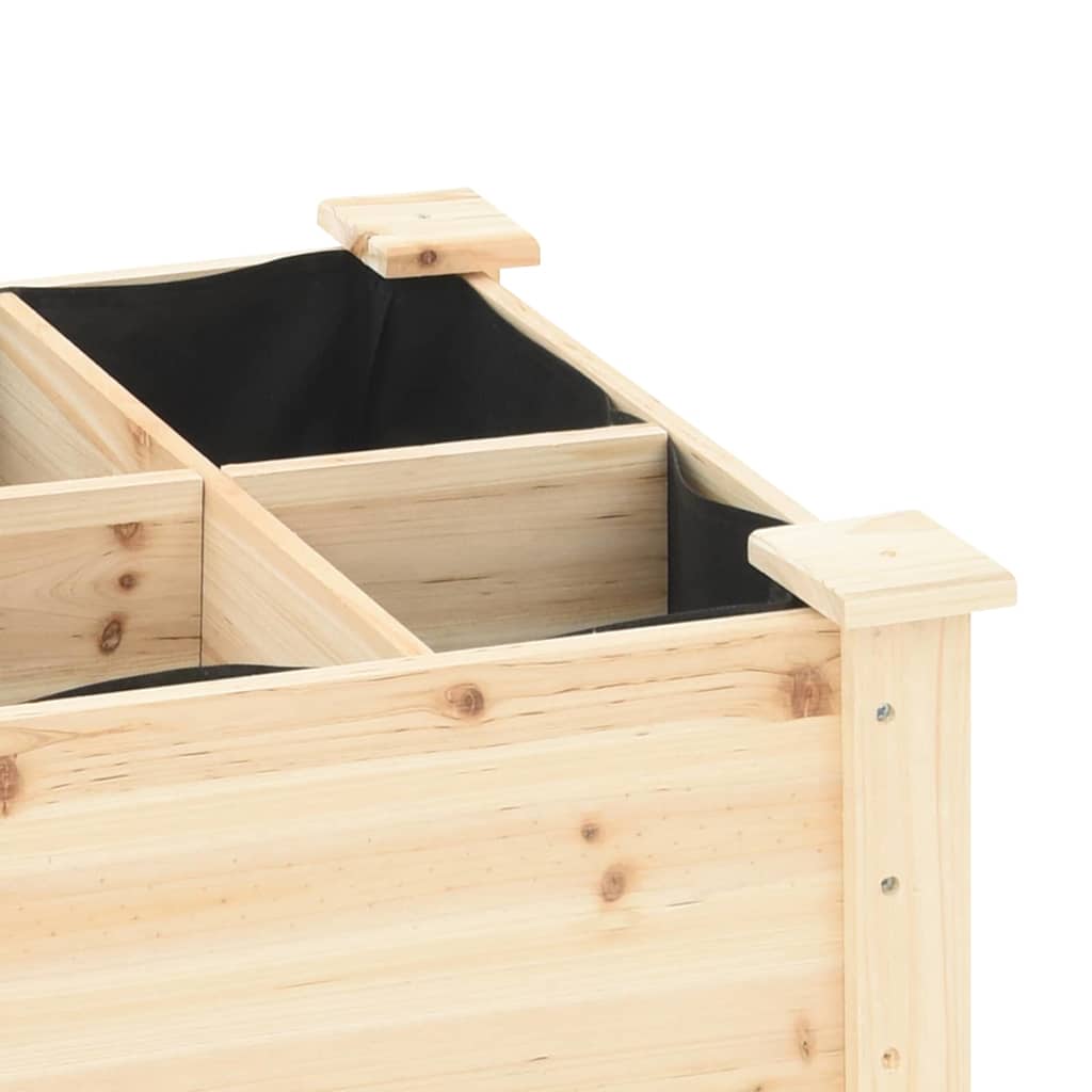 Garden Planter Beige 203.5 x 53 x 76.5 cm Solid Fir Wood
