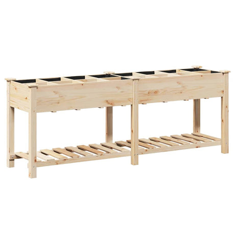 Garden Planter Beige 203.5 x 53 x 76.5 cm Solid fir wood