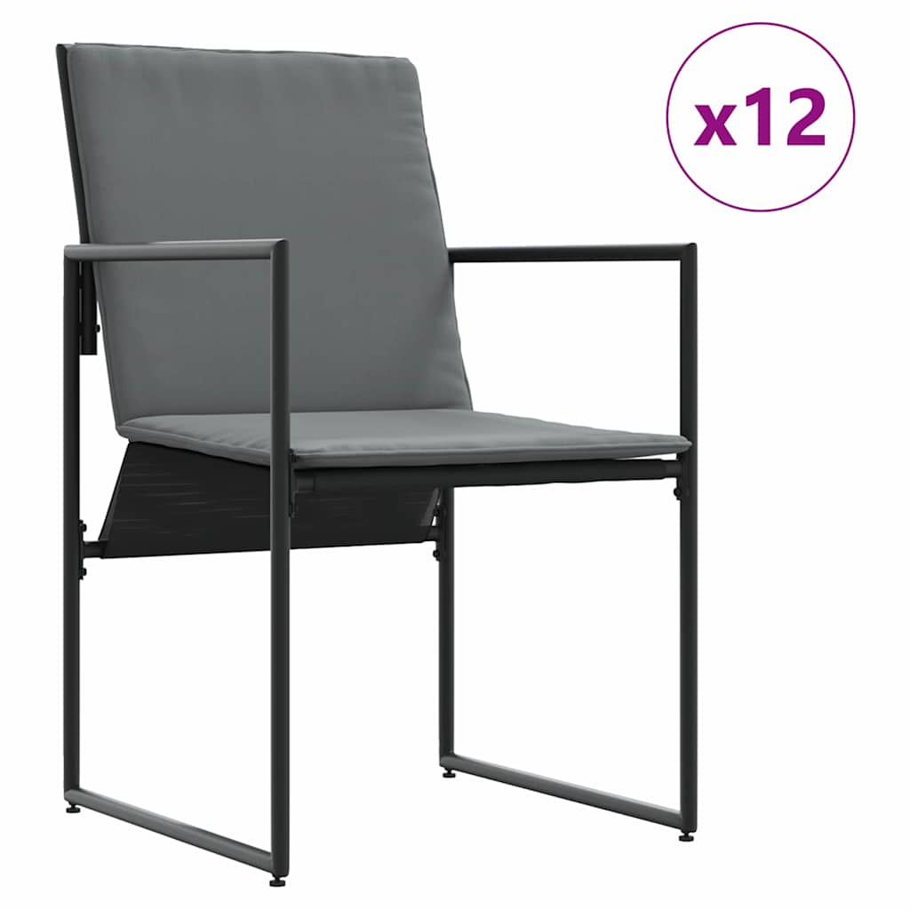 Garden Dining Set 17 pcs Black Steel