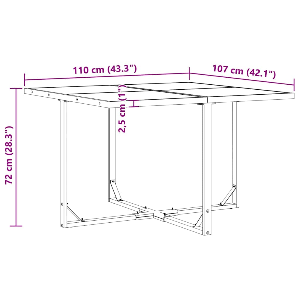 Garden Dining Set 9 pcs Black Steel