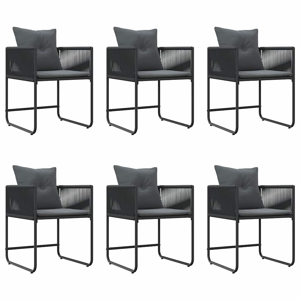 Garden Dining Set 7 pcs Black Steel
