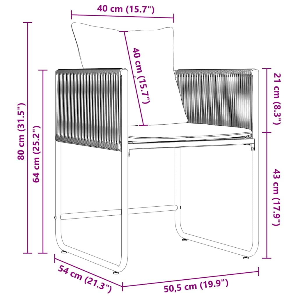 Garden Dining Set 15 pcs Black Steel