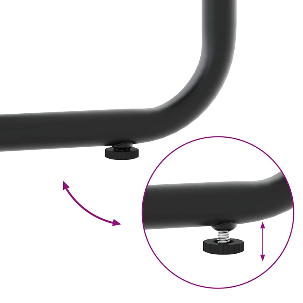 Garden Dining Set 17 pcs Black Steel