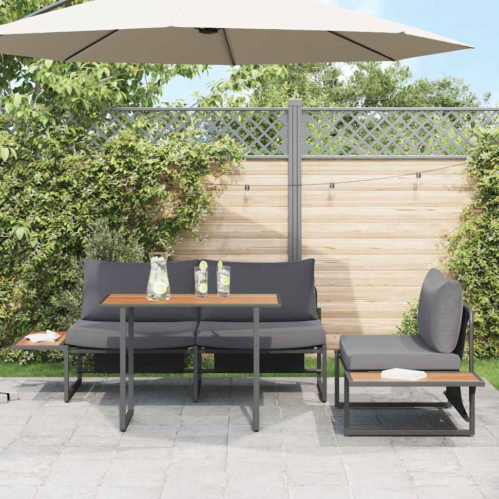 Garden Dining Set 3 pcs Anthracite Steel