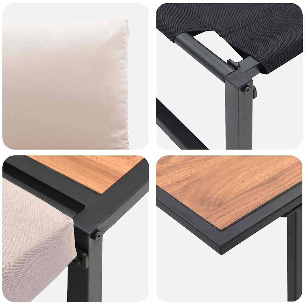 Garden Dining Set 3 pcs Taupe Steel