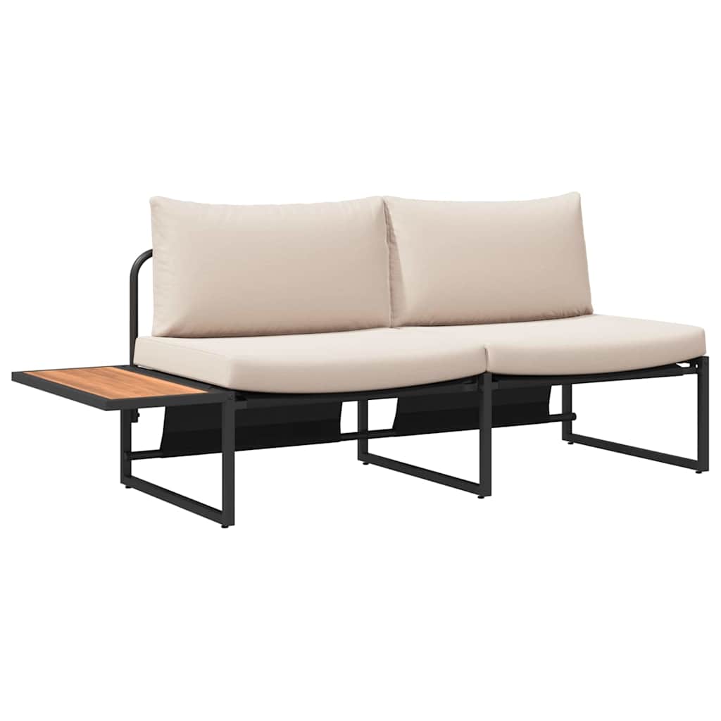 Garden Dining Set 3 pcs Taupe Steel