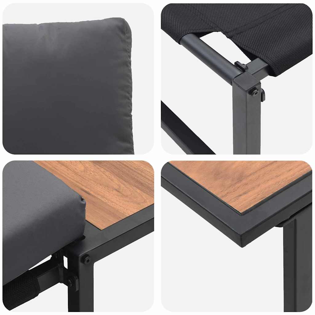 Garden Dining Set 3 pcs Anthracite Steel