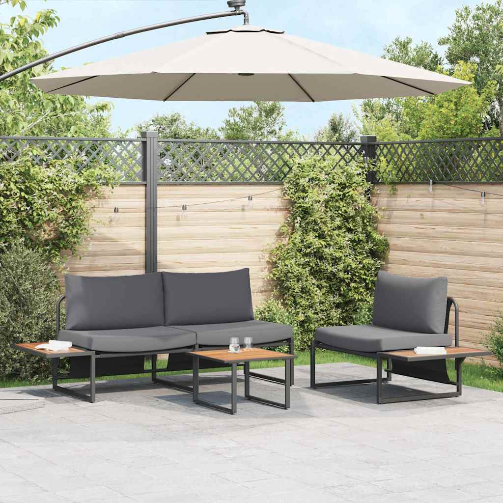 Garden Dining Set 3 pcs Anthracite Steel