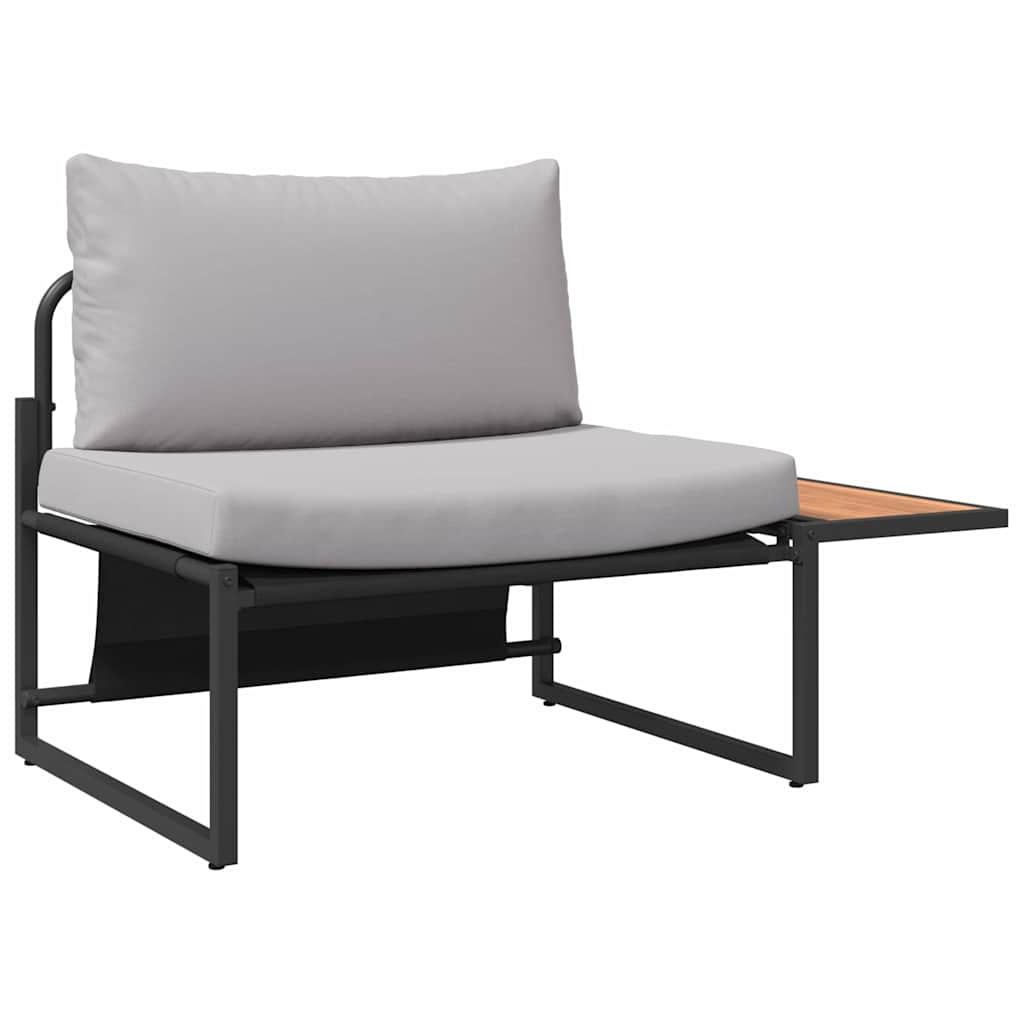 Garden Dining Set 3 pcs Light grey Steel