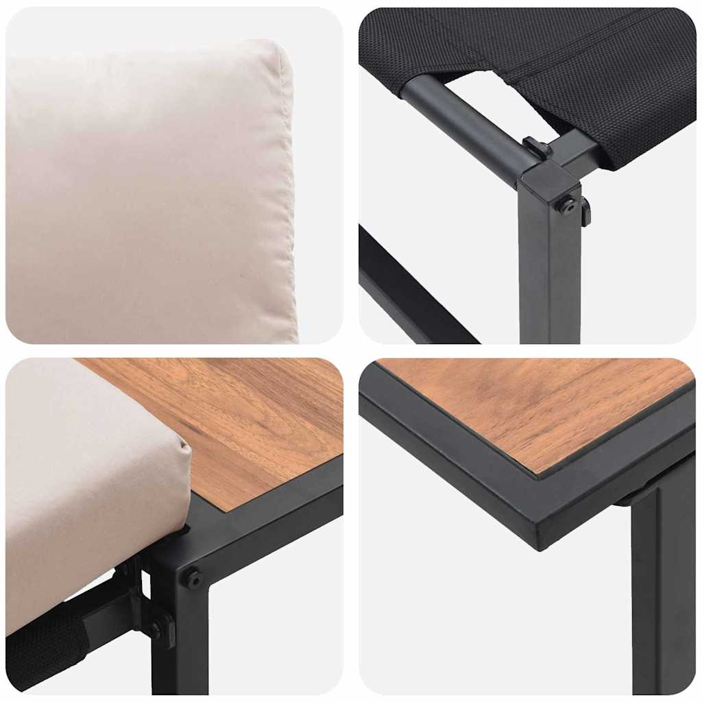 Garden Dining Set 3 pcs Taupe Steel