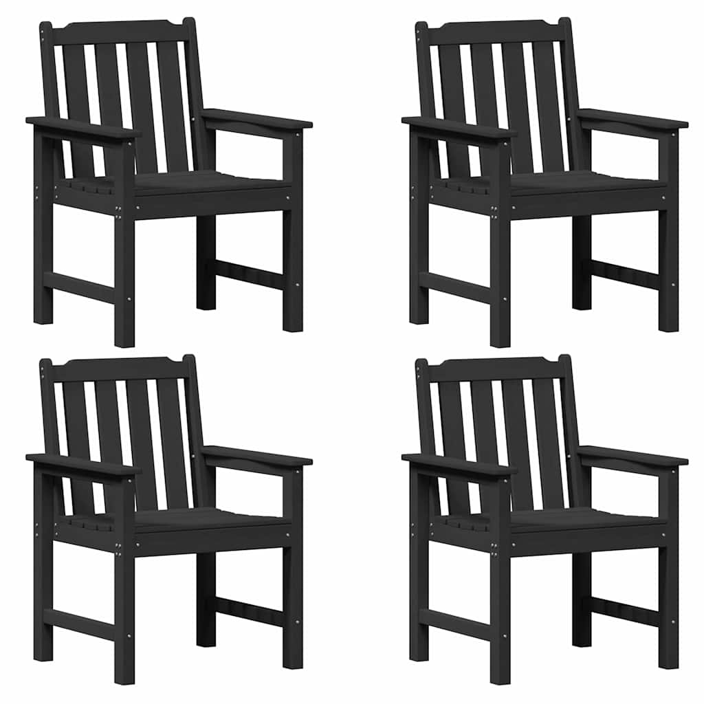 Garden Dining Chair 4 pcs Black 65.5 x 55.5 x 88cm Plastic