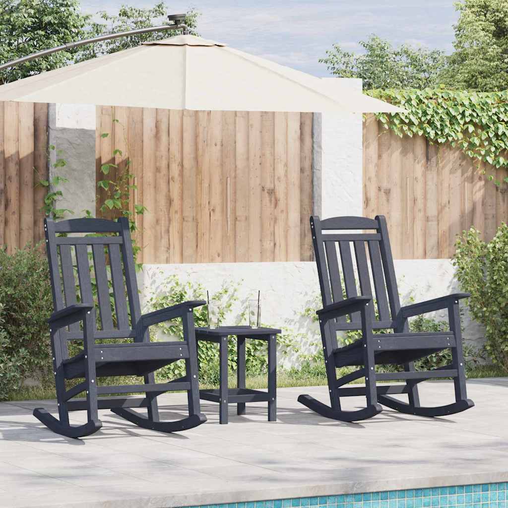 Garden Rocking Chair 2 pcs Navy 70 x 92 x 108cm Plastic