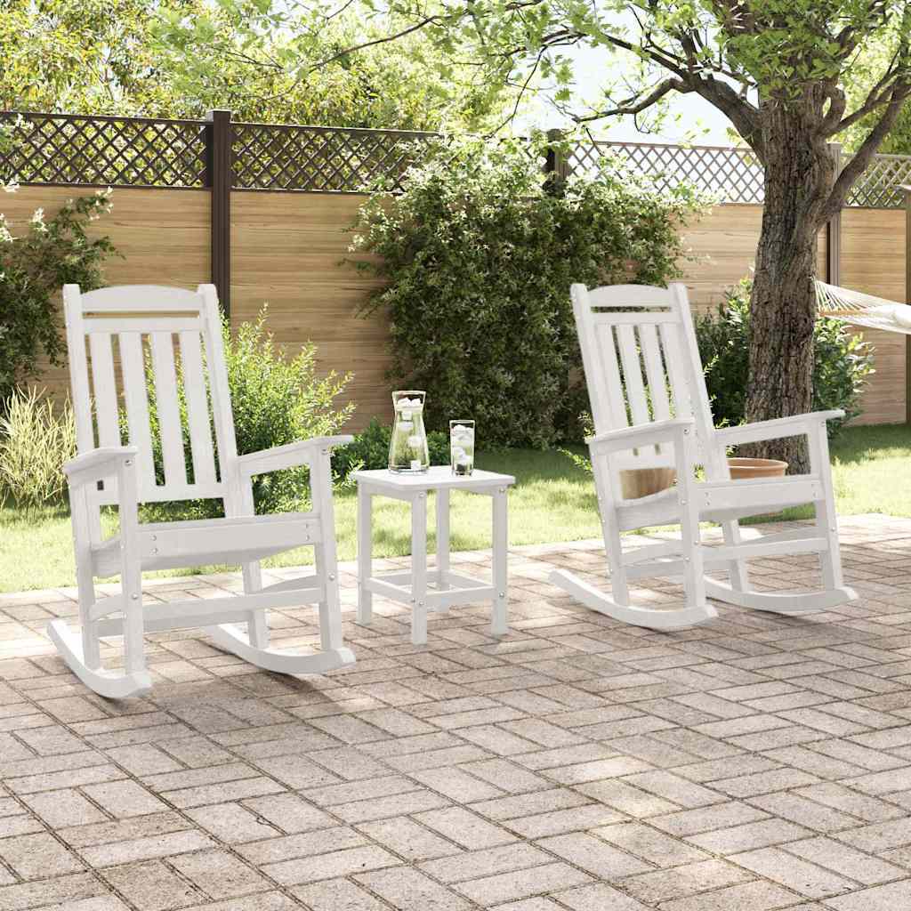 Rocking Chair 3 pcs White Polyethylene