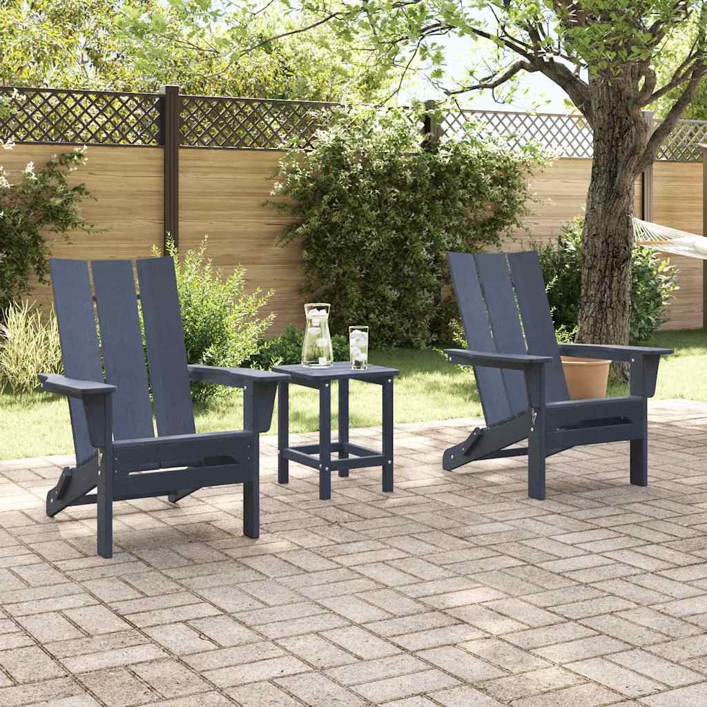 Garden Chair 2 pcs Navy 80.5 x 74.5 x 92 cm Polyethylene