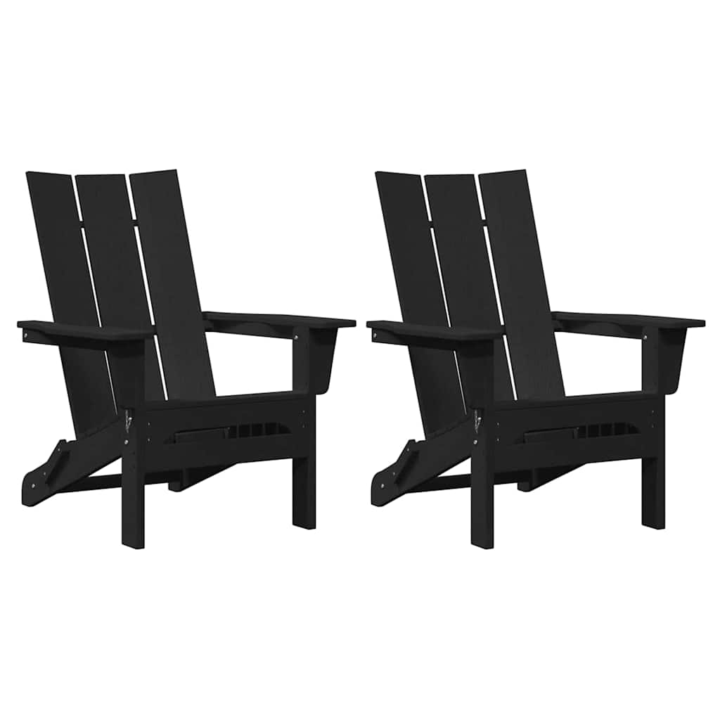 Garden Lounge Furniture 2 pcs Black 74.5 x 80.5 x 90cm Plastic
