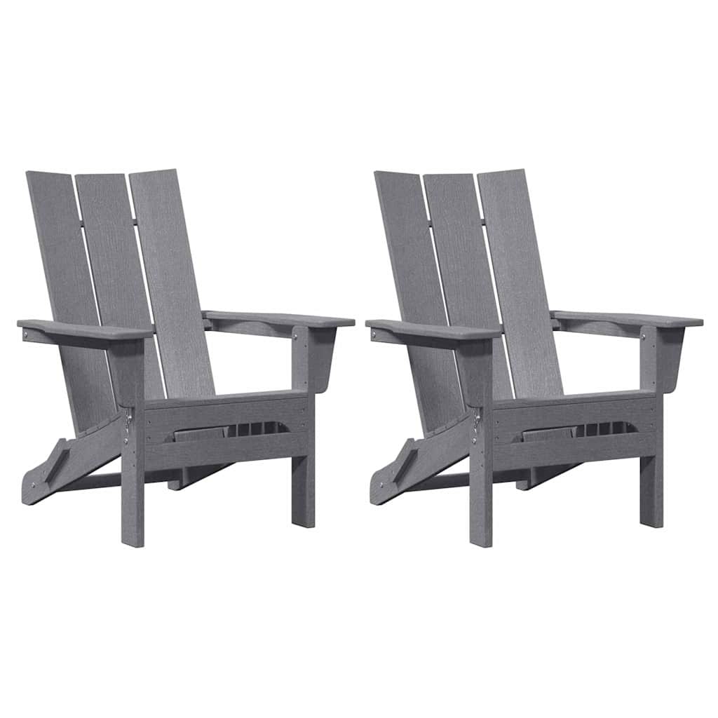 Garden Chair 2 pcs Light Grey 80.5 x 74.5 x 92 cm Polyethylene