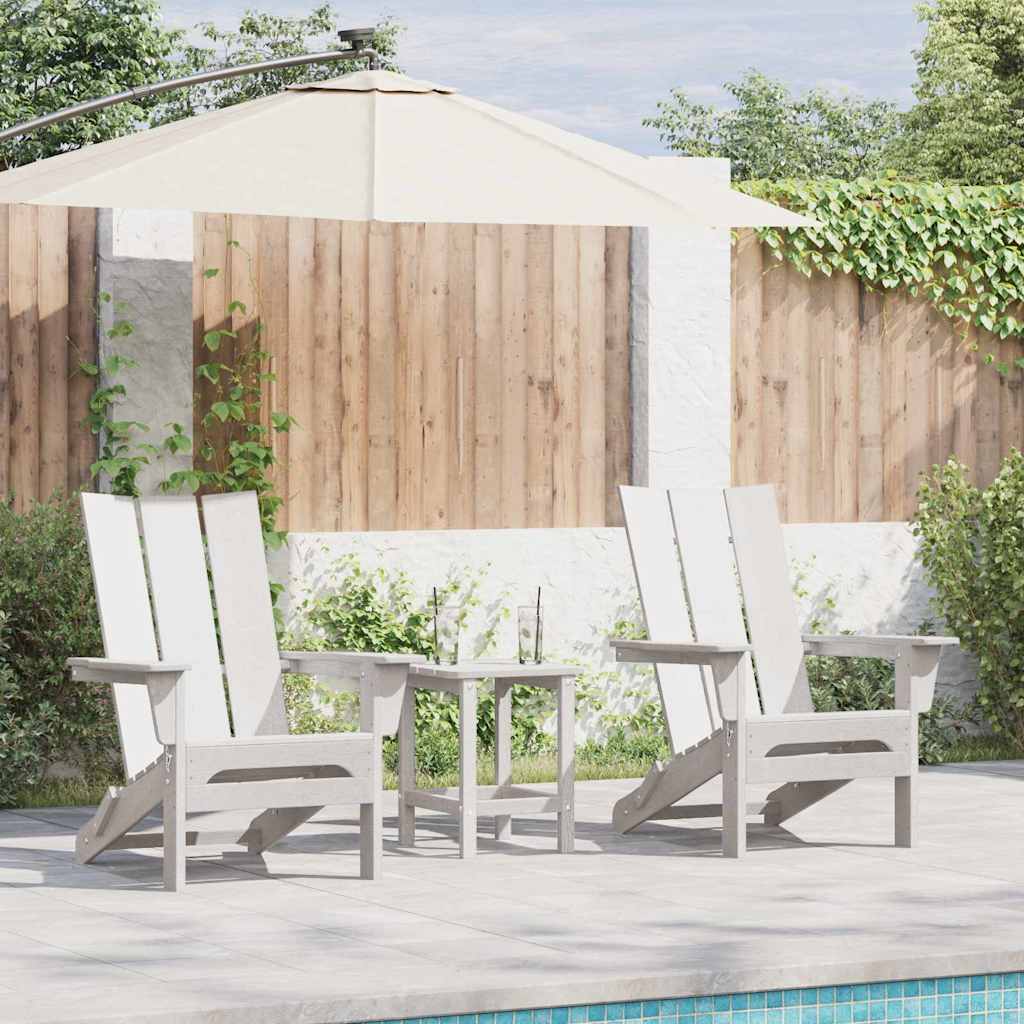 Garden Chair 3 pcs White 80.5 x 74.5 x 92 cm Polyethylene