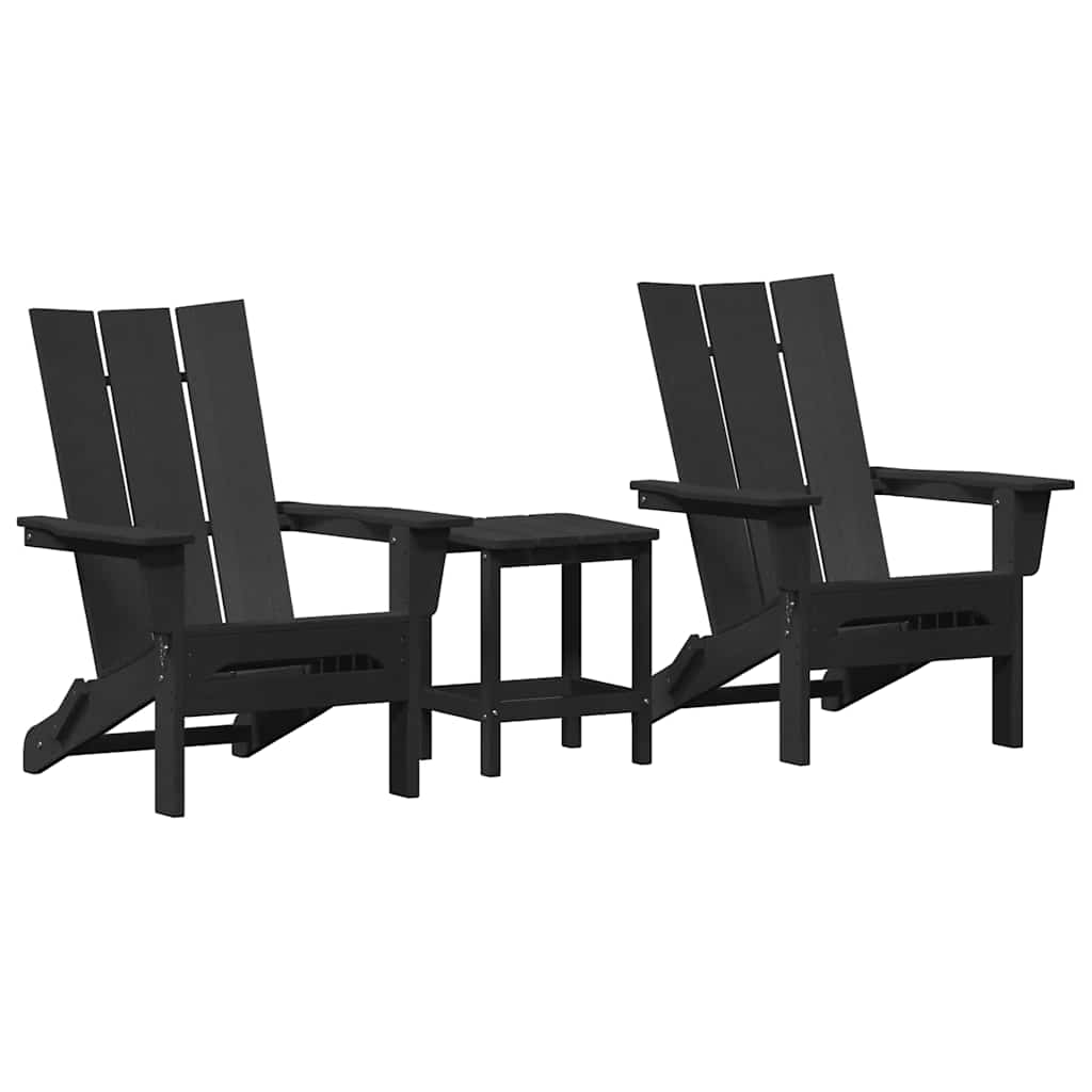 Garden Chair 3 pcs Black 80.5 x 74.5 x 92 cm Polyethylene