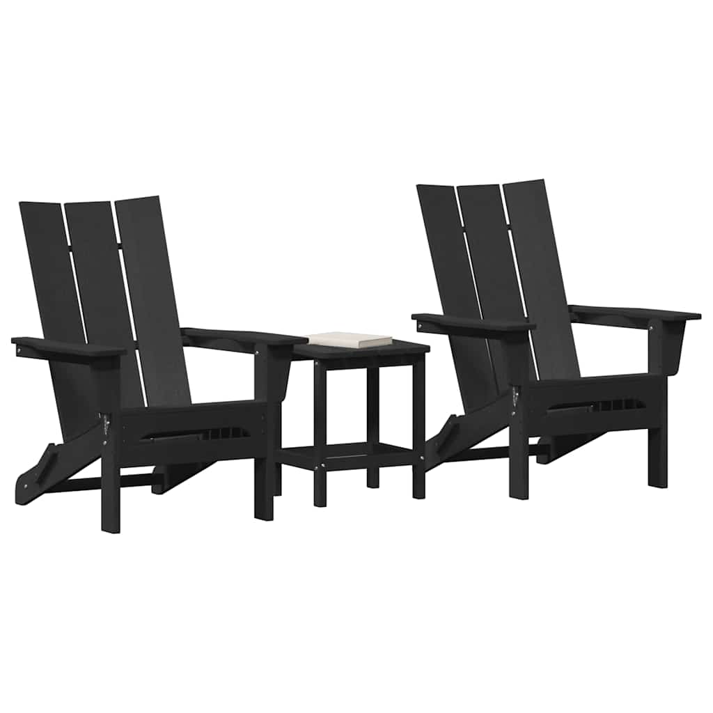 Garden Lounge Furniture 3 pcs Black 38 x 38 x 46cm Plastic
