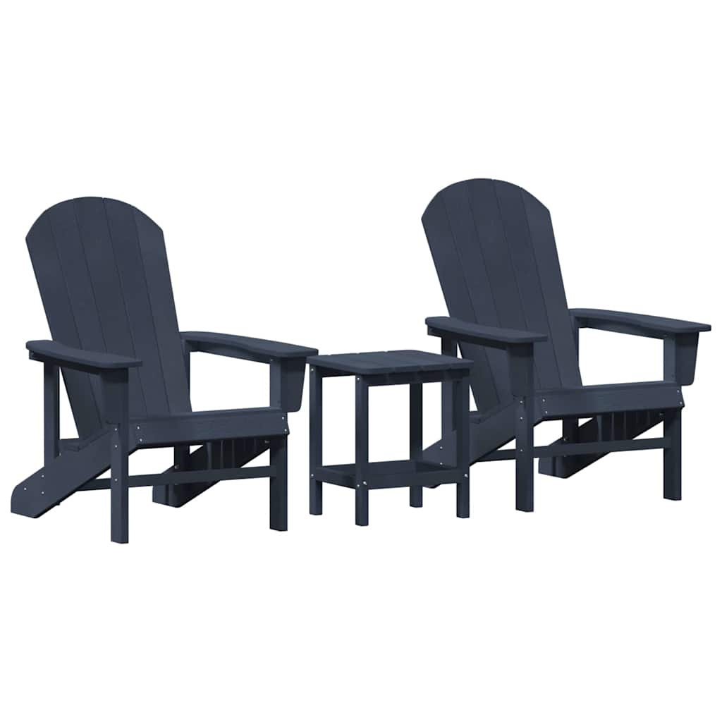 Garden Lounge Furniture 3 pcs Navy 38 x 38 x 46cm Polyethylene