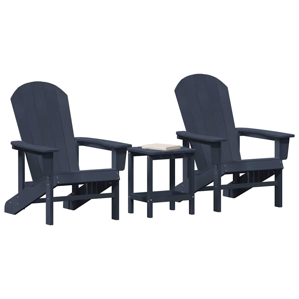 Garden Lounge Furniture 3 pcs Navy 38 x 38 x 46cm Polyethylene