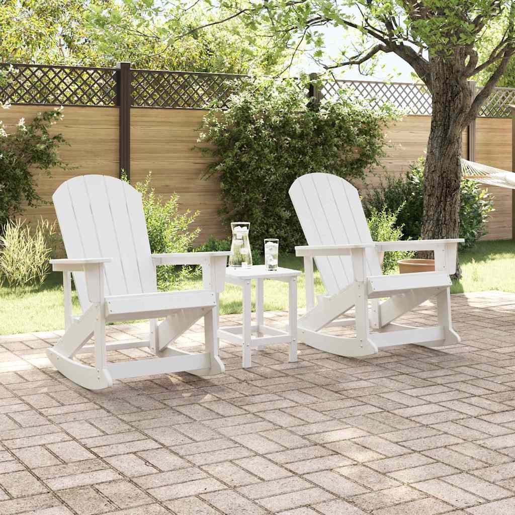 Adirondack Rocking Chairs 2 pcs White HDPE