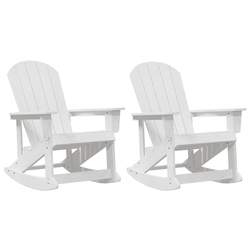 Adirondack Rocking Chairs 2 pcs White HDPE
