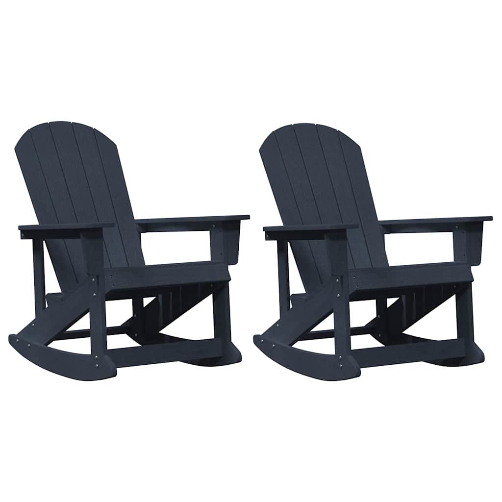 Adirondack Rocking Chairs 2 pcs Navy blue HDPE