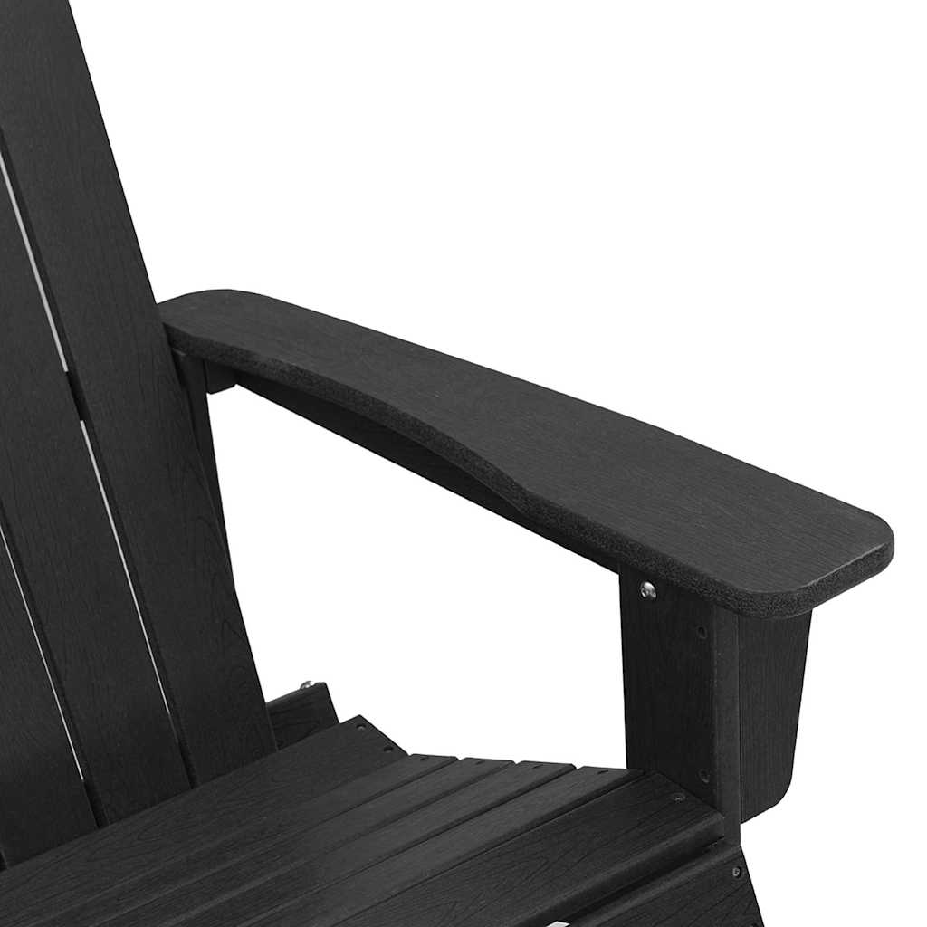 Adirondack Rocking Chairs 2 pcs Black HDPE