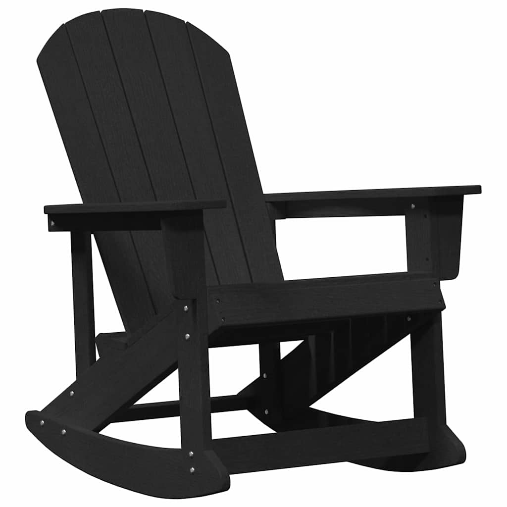 Adirondack Rocking Chairs 2 pcs Black HDPE