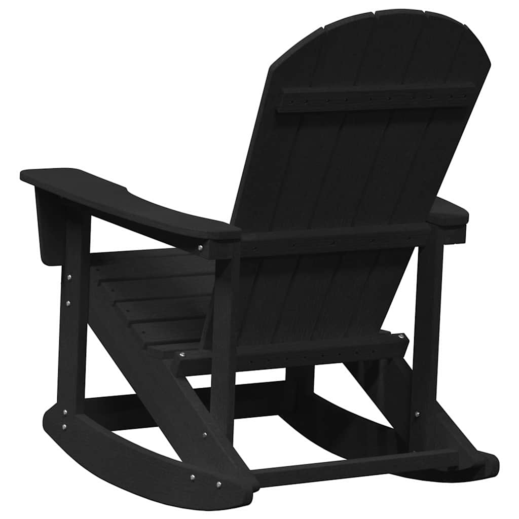 Adirondack Rocking Chairs 2 pcs Black HDPE