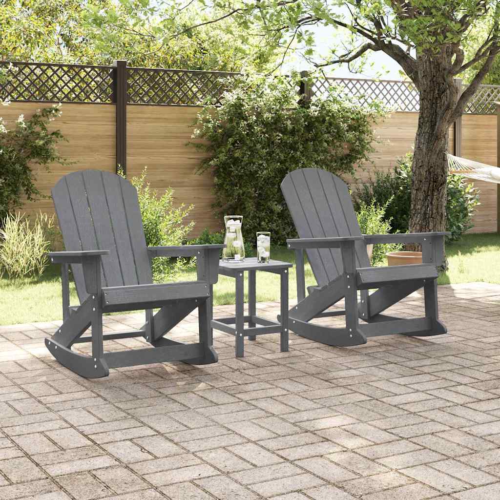 Adirondack Rocking Chairs 2 pcs Light grey HDPE
