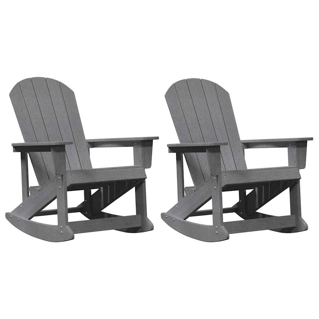 Adirondack Rocking Chairs 2 pcs Light grey HDPE
