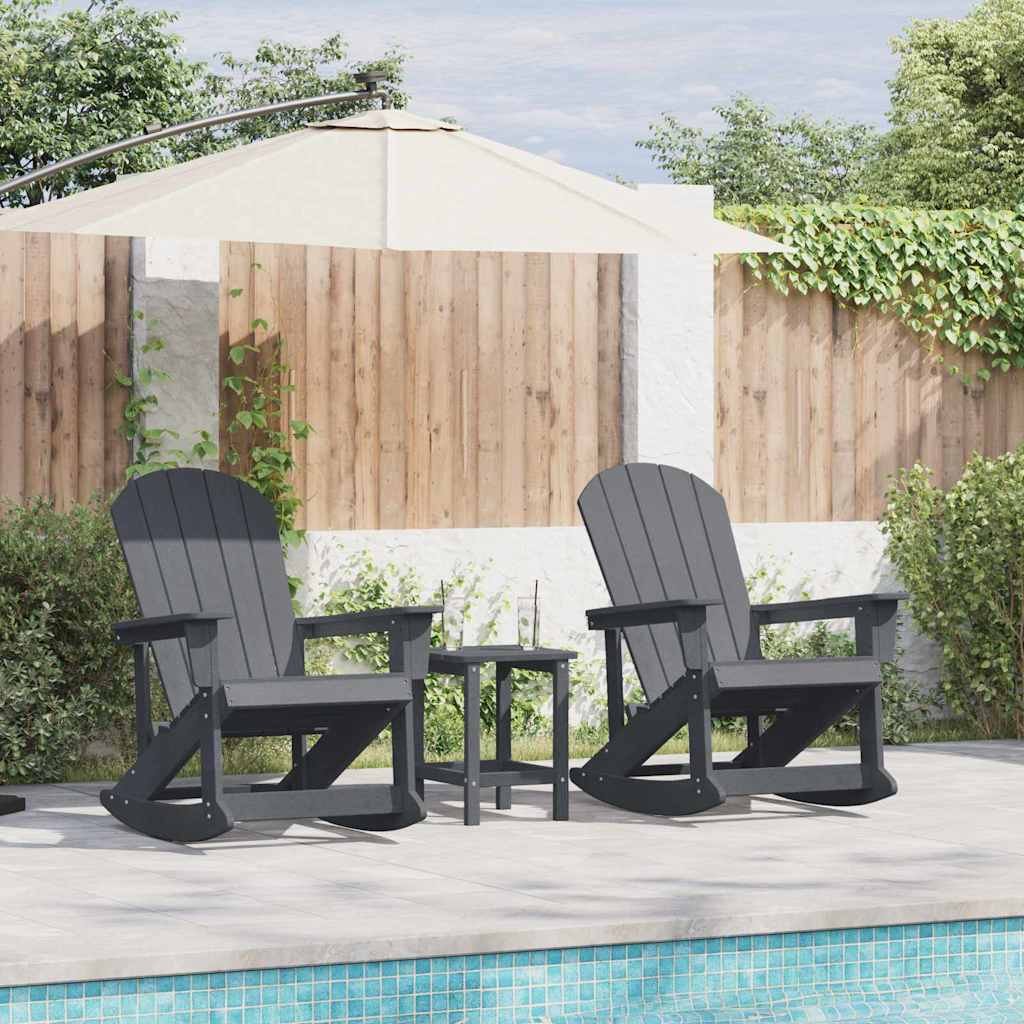 Garden Lounge Set 3 pcs Light Grey HDPE