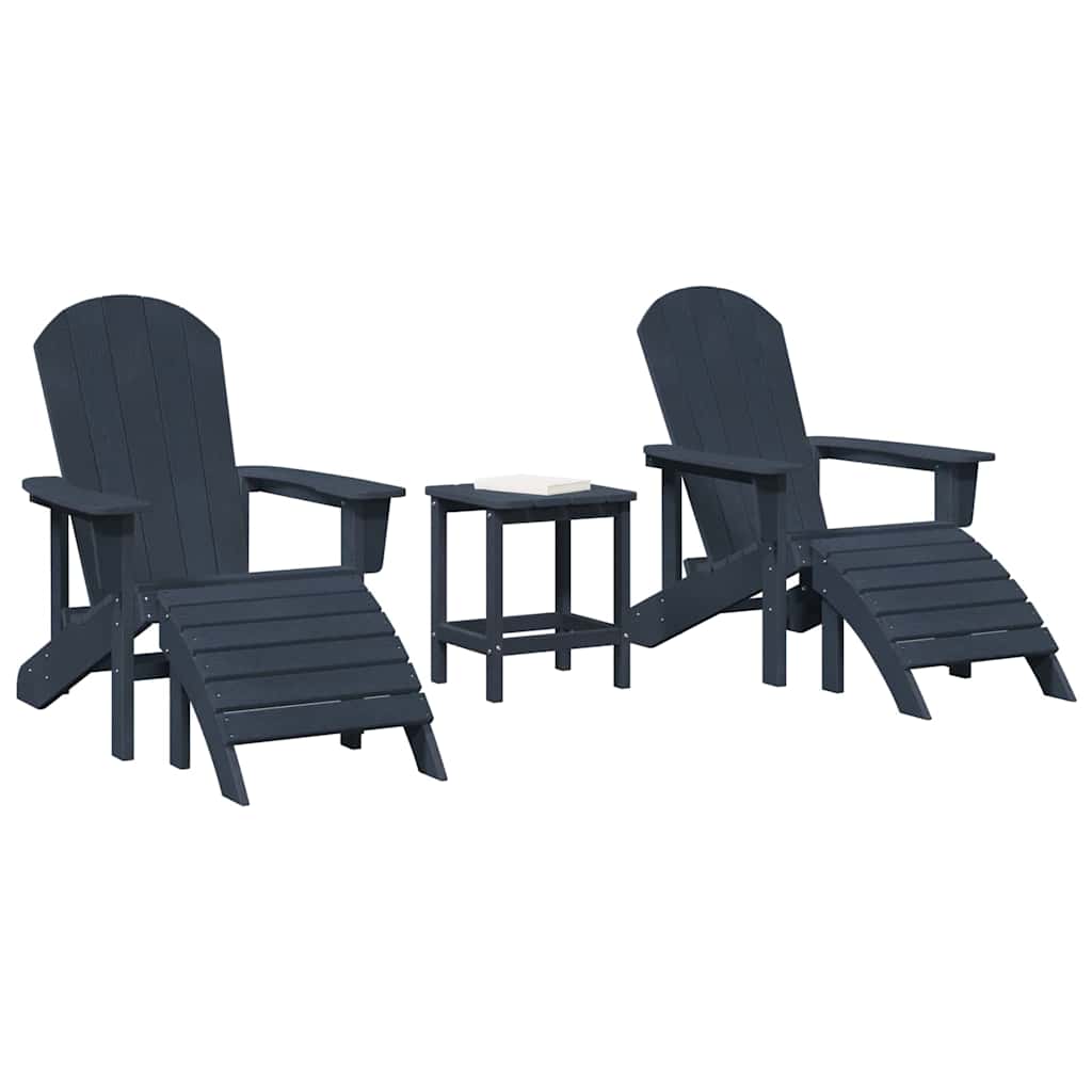 Garden Lounge Furniture 3 pcs Navy 38 x 38 x 46cm Plastic