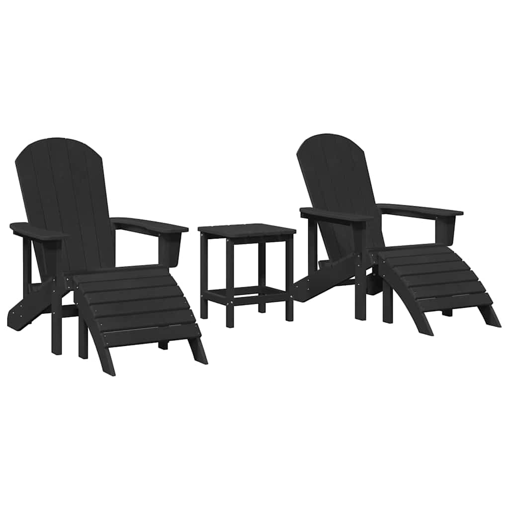 Garden Lounge Furniture 3 pcs Black 38 x 38 x 46cm Plastic