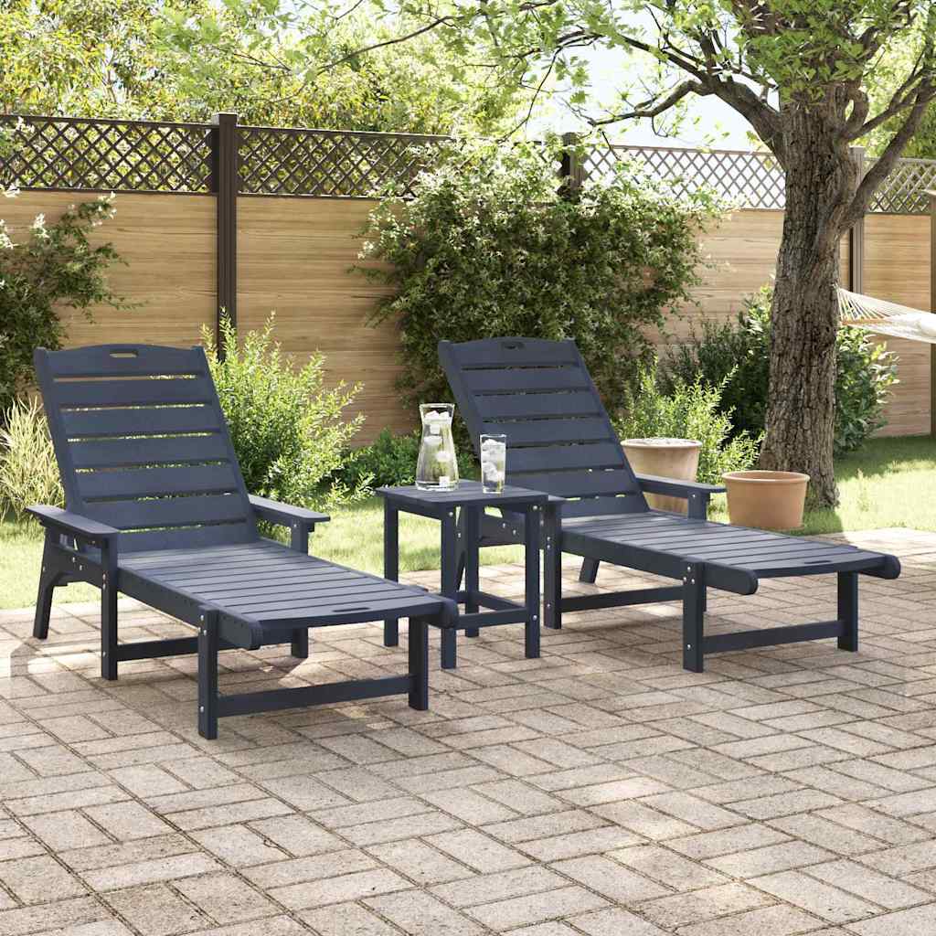 Garden Lounge Furniture Reclining 2 pcs Navy 53 x 195.5 x 30cm