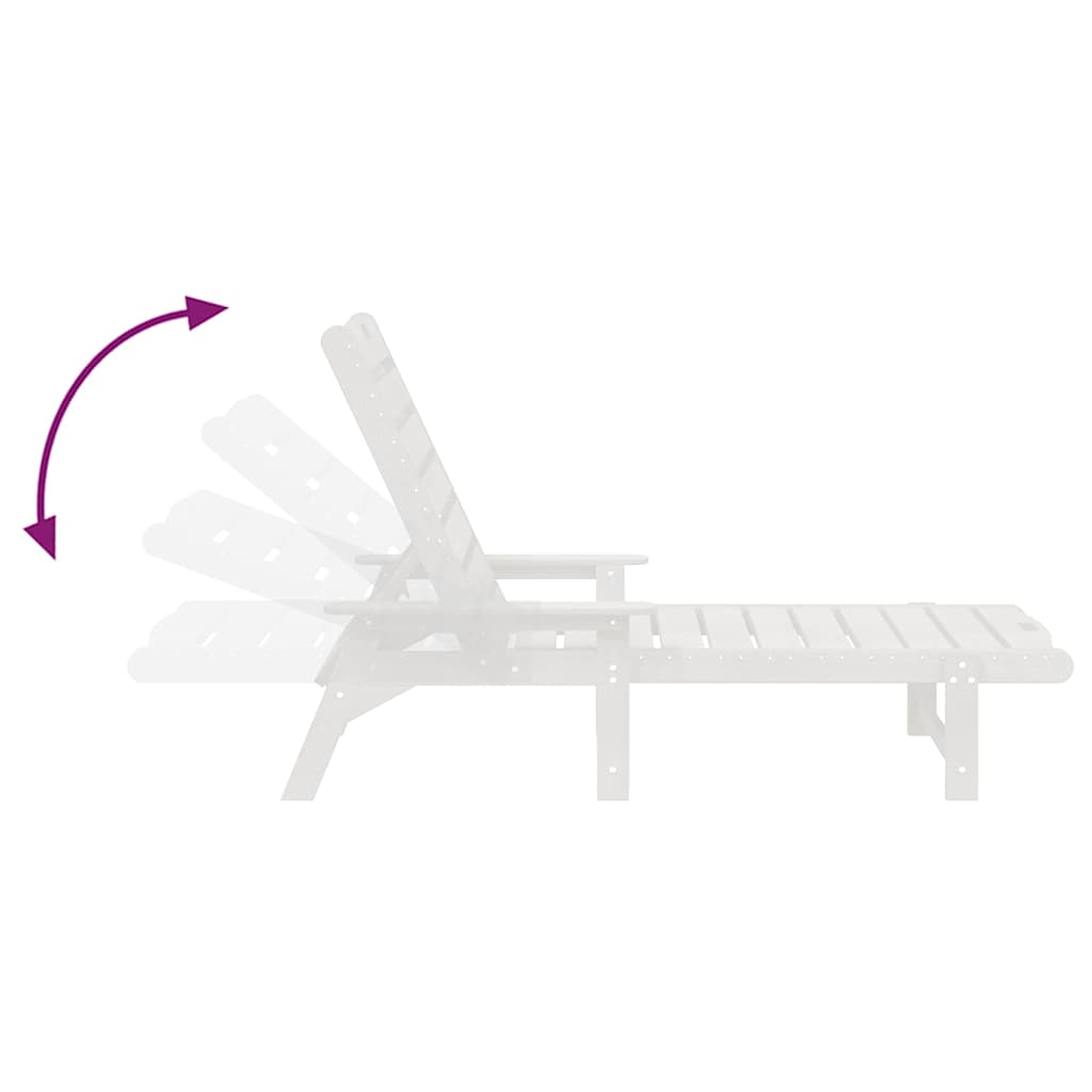 Sun Lounger Reclining 3 pcs White Polyethylene