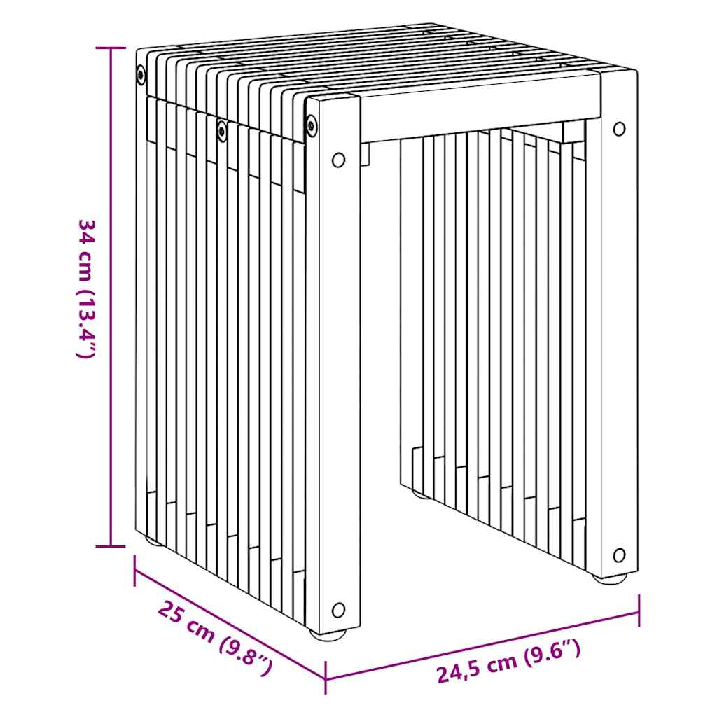 Nest of SideTables Stackable 3 pcs Brown 33 x 44.5 x 51 cm