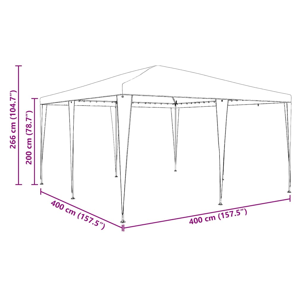Party Tent Green and White 400 x 400 x 266 cm