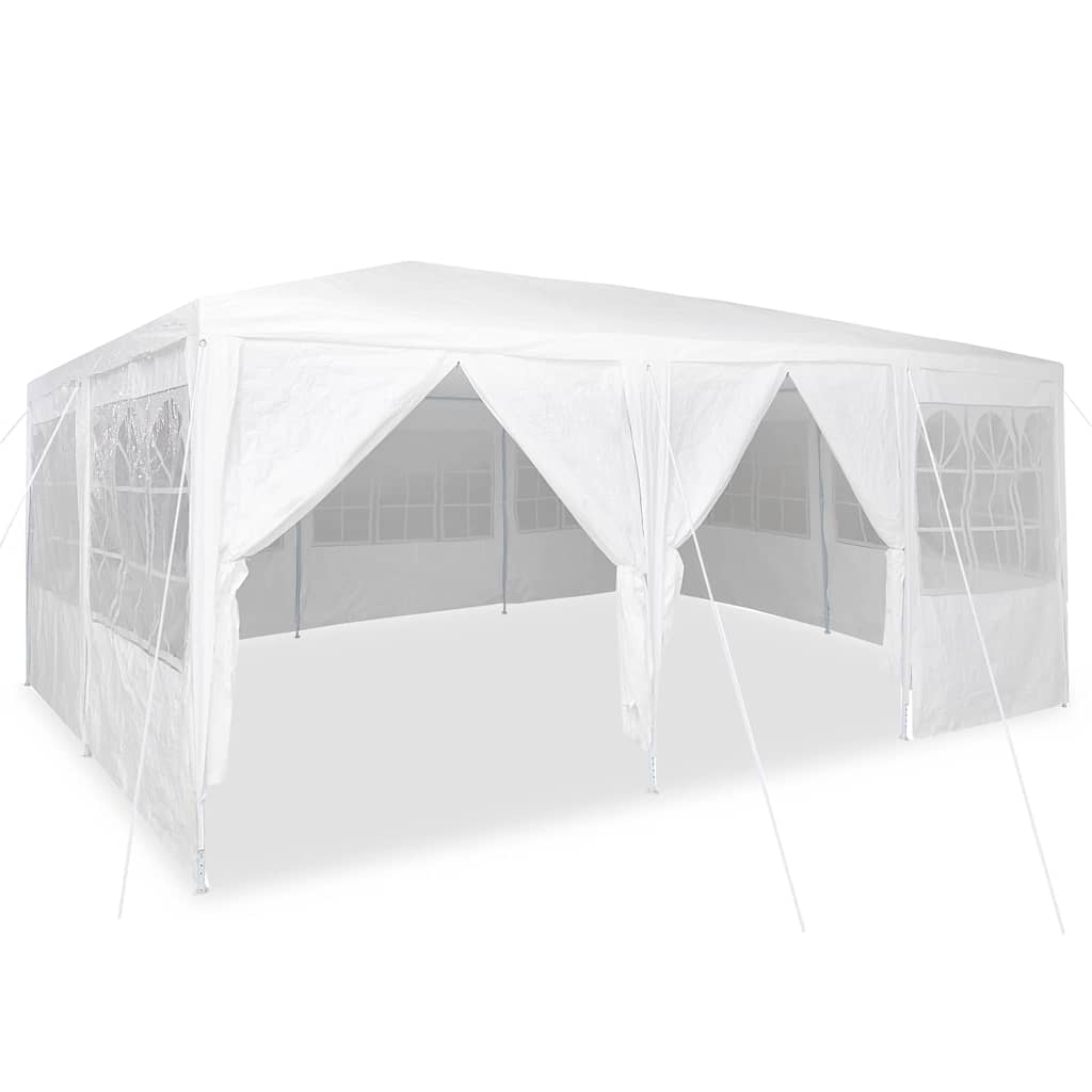 Party Tent White 600 x 400 x 266 cm Polyester and Steel