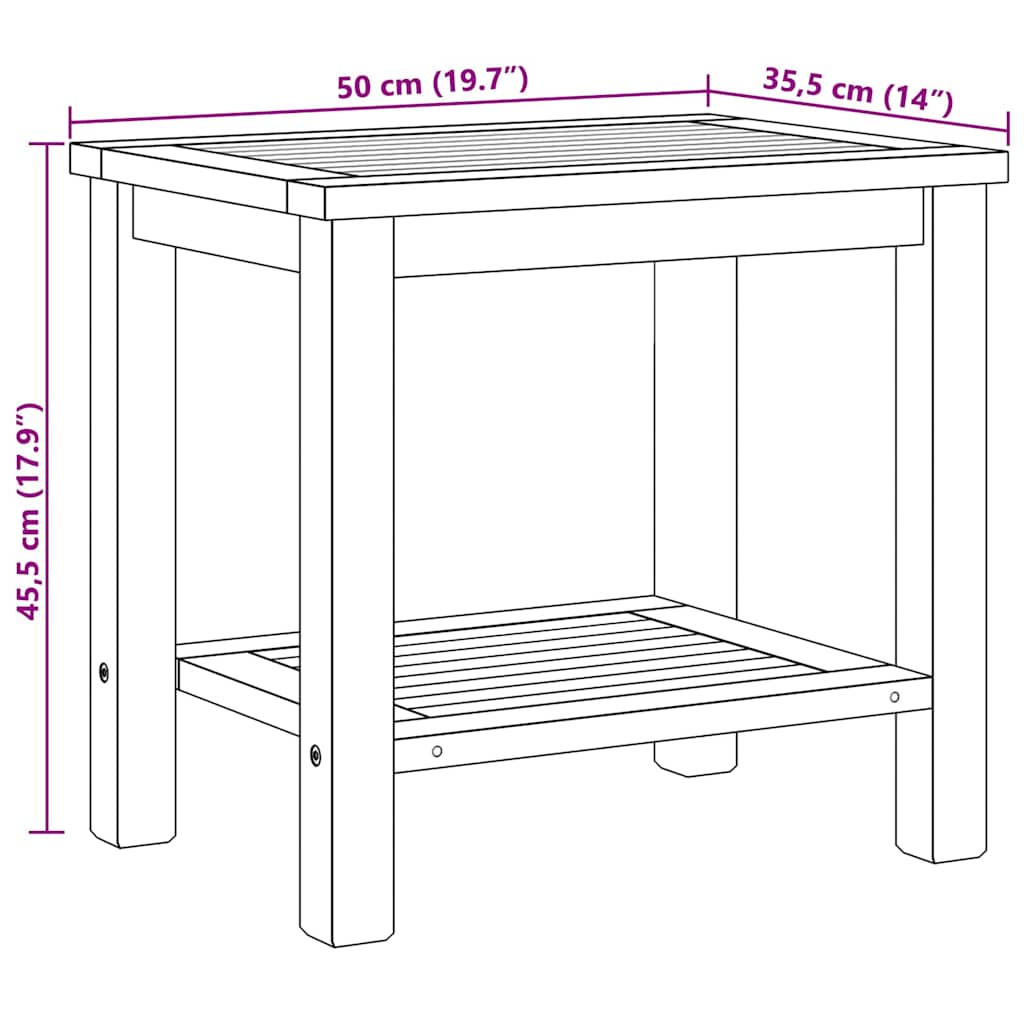 Coffee Table Brown 50 x 35 x 45 cm Solid teak wood